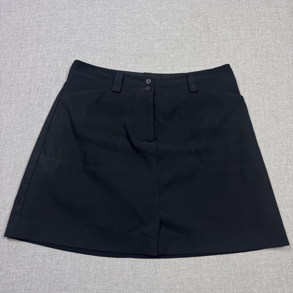 Nike Golf Skort Womens 8 Black Lined Pockets Stretch Zip Closure Dri-FIT